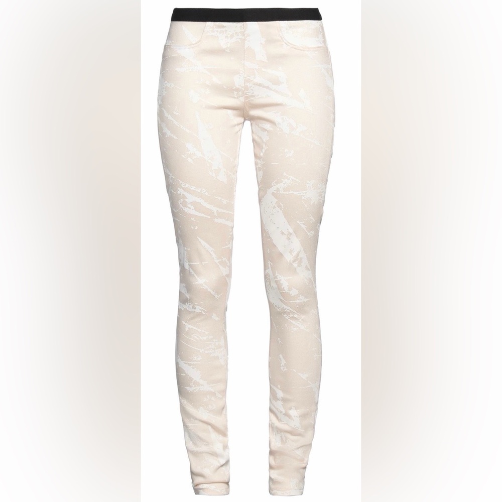 Helmut Lang Denim Beige and White Tera Print Patterned Pants Size 31 NWT